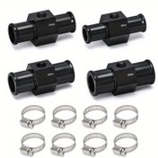 Resim 18mm/20mm/22mm Hortum Adaptörleri için Siyah Su Sıcaklık Göstergesi Radyatör Sıcaklığı Su Sıcaklığı Birleştirme Boru Sensörü 