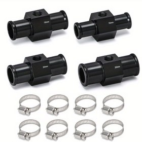 Resim 18mm/20mm/22mm Hortum Adaptörleri için Siyah Su Sıcaklık Göstergesi Radyatör Sıcaklığı Su Sıcaklığı Birleştirme Boru Sensörü 