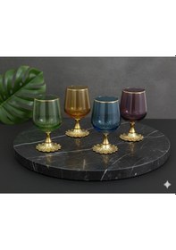 Resim Çnr Home Collection Lina Metal Ayaklı Kahve Yanı Su & Meşrubat Bardağı Çok Renkli 