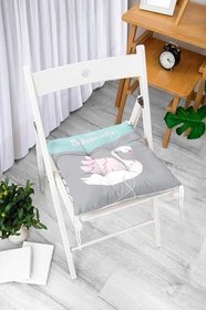 Resim RealHomes Gri Zeminde Sevimli Geyik Tasarımlı Bebek Odası Pofidik Sandalye Minderi 