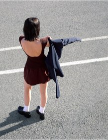 Resim Bershka Bengalin Elbise Kahverengi 