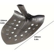 Resim Willowhaven Delikli Metal Kanal Küreği - Dışbükey Uçlu Sapsız Atık Temizleme Çamur Küreği 