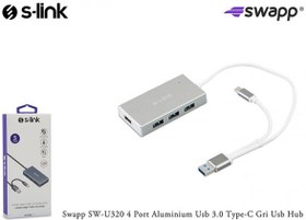 Resim S-link Swapp SW-U320 4 Port Usb 3.0 Type-c Gri Aluminium Usb 3.0 Usb Hub 