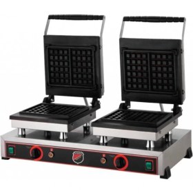 Resim Işıkgaz Silverinox Çiftli Kare Waffle Makinesi 