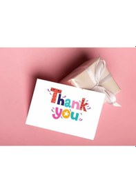 Resim Thank You Yazılı Teşekkür & Tebrik Kartı - 5cm X 8 Cm - 50 Adet 