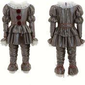 Resim Erkekler için mükemmel olan, Korkunç Palyaço Cadılar Bayramı Kostümü Cosplay Parti Kıyafeti Tam Set, Cadılar Bayramı partileri için ideal 