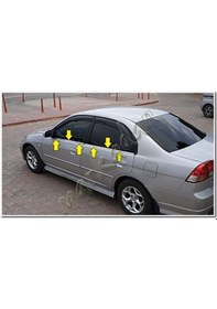 Resim Honda Civic Krom Cam Çıtası 2001-2005 4 Parça Paslanmaz Çelik 