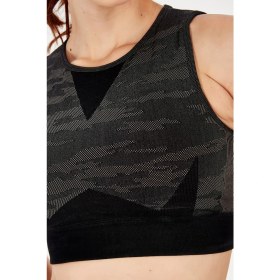 Resim Maraton SlimFit Kadın Bisiklet Yaka Kolsuz Siyah Bra 813054 