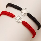 Resim 2 Adet Örümcek Charm İpli Bileklik Çiftler İçin - Basit Moda Stili, Ayarlanabilir El Örgüsü Plastik Halat, Mozaik Malzeme Yok - Yaratıcı Kişiselleştirilmiş Hediye Aksesuarı 