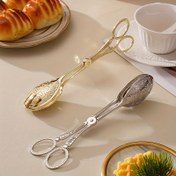 Resim 1 Adet Şık Orta Doğu Tarzı Yuvarlak Metal Yiyecek Maşası - Ekmek, Pastalar, Izgara, Servis için Mükemmel - Dekoratif Çiçek Deseni, Açık Hava Piknikleri & Partiler için İdeal 