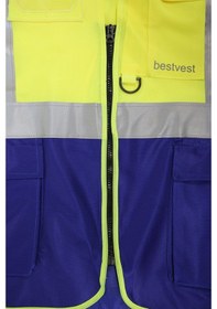 Resim Bestvest Reflektörlü Sarı Lacivert Mühendis Yeleği 