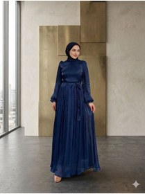 Resim STİLZARAFET Kuşaklı Janjan Kumaş Tesettür Abiye 
