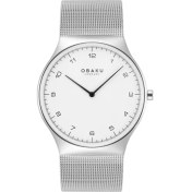 Resim Obaku Denmark V306GXCWMC Quartz Hasır Gri Beyaz Kadran Safir Cam 40 mm Erkek Kol Saati 