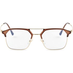 Resim Angel Eyes Kahverengi ve Altın Metal Çerçeveli Kare Retro Unisex Gözlük Dayanıklı ve Modern UV400 Koruma 