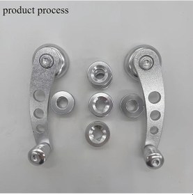 Resim Meridiangoods Silvery Universal Alüminyum Alaşım Otomobil Cam Kolu Winç Yükseltme Seti 