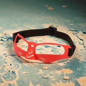 Resim Basketbol Eğitimi için Kaymaz Spor Gözlükleri - Kırmızı Çerçeve Beyaz Detaylarla, Aktif Oyunlar için Güvenli Uygunluk, Noel ve Yeni Yıl Hediyeleri için İdeal, Basketbol Aksesuarları 