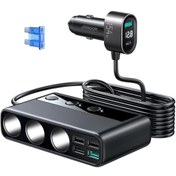 Resim Joyroom JR-CL06 Üç Soketli 5in1 154W Araç Şarj Adaptörü PD+QC3.0+USB*4 