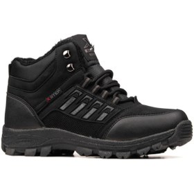 Resim XStep Suya Dayanıklı Outdoor Trekking Fermuarlı Erkek Çocuk Siyah Renk Günlük Yün Kışlık Bot 