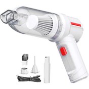 Resim Neevoyu Kablosuz Araç Süpürgesi - 5000pa Emme Gücü, Inflasyon Fonksiyonu, Şeffaf Çöp Kutusu, Yıkanabilir Filtre Beyaz 