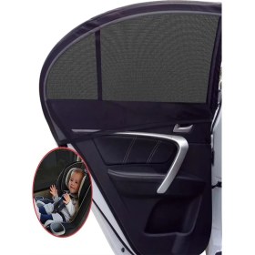 Resim Uydee Araba Yan Cam Güneşlik Oto Yan Cam Perdesi Arka Koltuk Güneşliği 80x50 cm Esnek Kumaş 