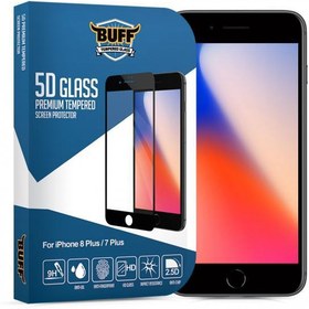 Resim Buff iPhone 8 Plus / 7 Plus 5D ile Uyumlu Glass Ekran Koruyucu White 