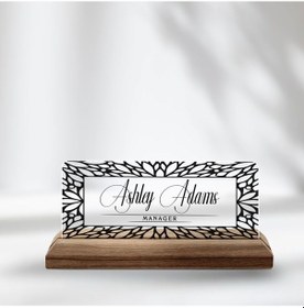 Resim Bk Gift Kişiye Özel İsimli Ahşap Tabanlı Akrilik Masa İsimliği-11, Ofis Dekoru, Mesleki Hediye, Ofis Hediyeleri Kobitmeyen137907 Bk Gift 