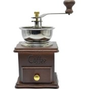 Resim HaiTun Manuel Vintage Bronz Kahve Değirmeni Ev Retro Ahşap Kahve Değirmeni ile Porselen Hareketi Fasulye Değirmeni Blender | Kahve Değirmeni | Kahve Öğütücü Öğütücü Kahve (Yurt Dışından) 