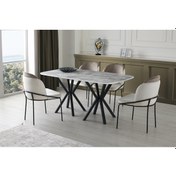 Resim Erezogullari_Mobilya Royal Masa High Gloss Siyah Mutfak Masa 4 Sandalye Seti 90*160 