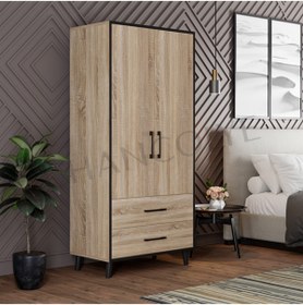 Resim Chancolye Nova Elbise Dolabı 2 Kapaklı 2 Çekmeceli 