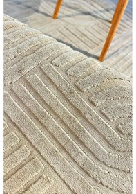 Resim Siena Kendinden Desenli Peluş Kaymaz Taban Salon Halısı Mutfak Halısı Yolluk Bej 