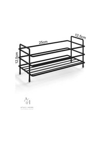 Resim Atacı Banyo Mutfak Organizer Modern Siyah Metal Baharatlık Standı -tezgah Üstü Metal Banyo Düzenleyici Siyah 