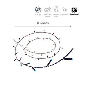 Resim Wiz RGB Akıllı Yılbaşı Süsleme Işıkları 20 Metre 