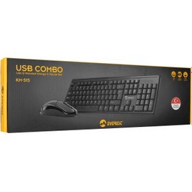 Resim EVEREST KM-515, Siyah, Türkçe Q, USB Kablolu, Klavye Mouse Set 