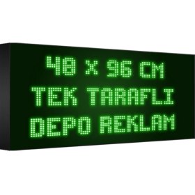 Resim Depo Tabela Reklam Yeşil Kayan Yazı LED Tabela 48 x 96 cm Tek Taraflı Depo Reklam Tabela 