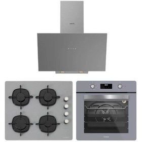 Resim Silverline BO6502S02 - CS5335S02 - 3481 Flam Gri Cam Ankastre Set 