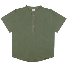 Resim Antebies Yeşil Müslin Kısa Kollu Tshirt Bağlamalı Kordonlu Şort Dokuma Erkek Çocuk Takım 