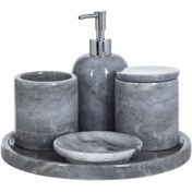 Resim Mudo Concept Marble Gri 5'li Banyo Seti 