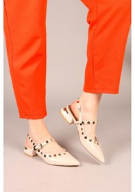 Resim Tootsy Gold Detaylı Rugan Babet Ten-7939 Ten 