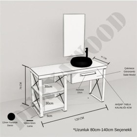 Resim Deryawood Larix Banyo Dolabı 40*100*76 Açık Ceviz Çok Renkli 