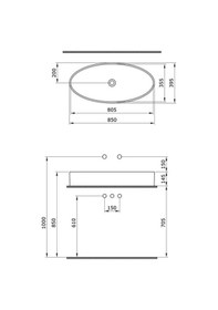 Resim Bocchi Vessel Elips Çanak Lavabo 85 CM P. Beyaz 1014-001-0125 