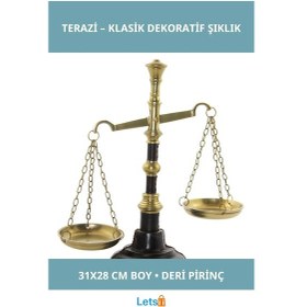Resim Pirinç Derili Şık Nostaljik Terazi 31x28 Cm 1 Adet 