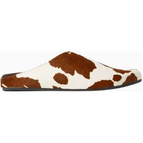 Resim Camp Jeffrey Campbell Kahverengi Beyaz Inek Desenli, Calf Hair Kadın Terlik Clogs Kahverengi - Beyaz 