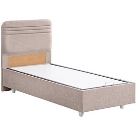 Resim Mila İkili Set, Mila Tek Kişilik Baza Başlık Seti - Açık Kahve 90 x 190 