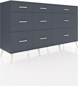 Resim Kronos Konsol 9 Çekmeceli 176x59x99 Antrasit-antrasit Antrasit-antrasit 