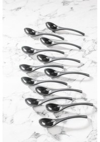 Resim Meleni Home 12 Adet Baharat Kaşığı - Şeker Reçel Baharatlık Kaşığı Antrasit 