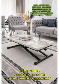 Resim Home Üst Tabla Mdf Beyaz Mermer Oval Köşe Alt Ayak Siyah 