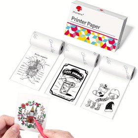 Resim M02 M02 Pro M02S M03 M04S M03AS T02 Için Phomemo Beyaz Kağıt, Orijinal, Yapışkanlı, Termal Yazıcı Kağıdı, Parlak Etiket Kağıdı, Cep Yazıcısı Için, 53mm X 3.5m, Çap 30mm, 3 Rulo 