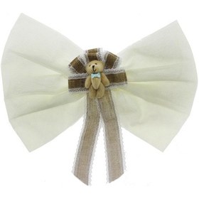 Resim 40x30cm Ayıcık Süslü Kumaş Büyük Fiyonk Yatak Başı 