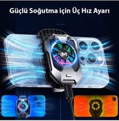 Resim LENSUN DLA 8 Cep Telefon Soğutma Fanı Radyatör Soğutucu Rgb Led Işıklı 