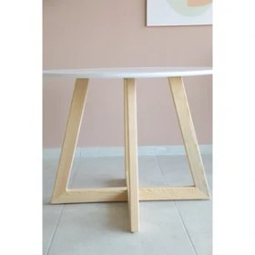 Resim woodywood Yuvarlak Yemek Masası, Modern Mat Beyaz Mdf Yemek Masası, Toplantı Masası 